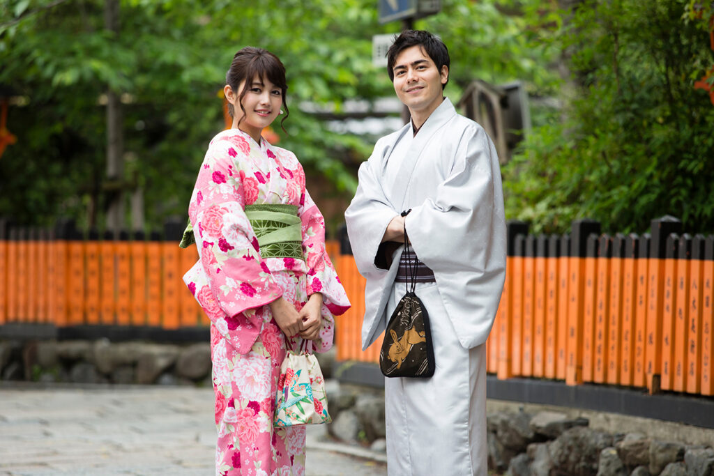 Japanese couple of kimono